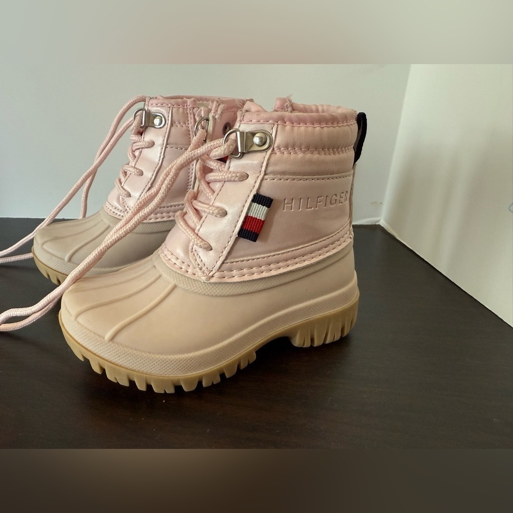 Tommy Hilfiger Girls Pink and Tan Boots